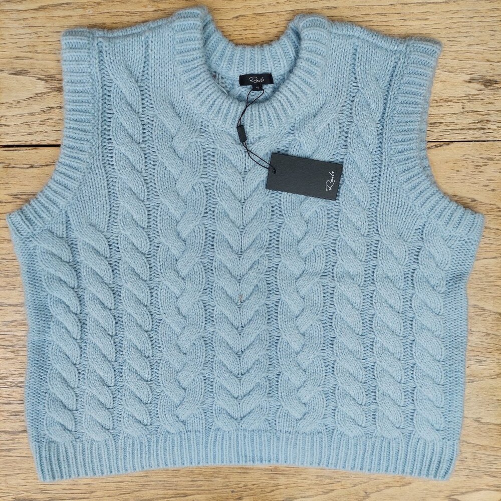 NEW WITH TAGS Rails Alexis Sky Blue Sweater Vest XL Wool Alpaca